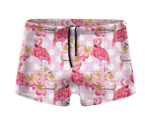 short de bain moulant flamant rose pour homme