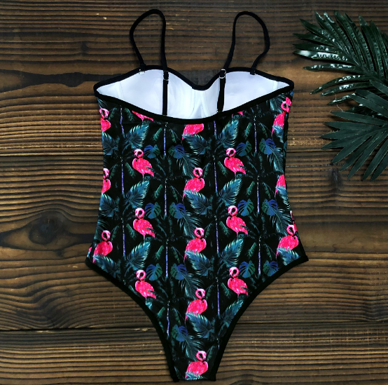 monokini flamant rose maillot chic