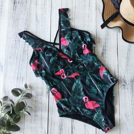 beau maillot chic taille serré flamant rose maintien femme