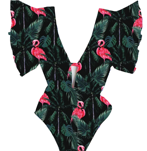 maillot monokini flamant rose tendance classe jet set pool party