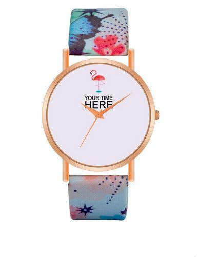 montre original flamant rose en cuir pas cher