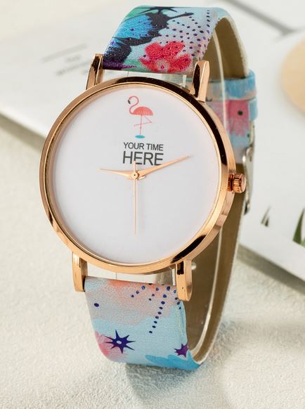 belle montre femme design rare flamant rose