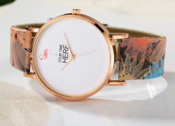 montre flamant rose ajustable