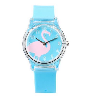 montre plastique flamant rose waterproof