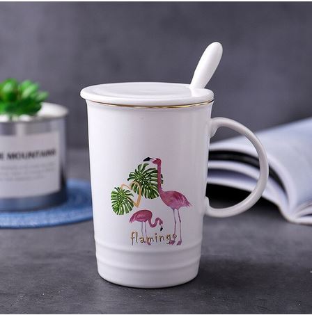 tasse ceramique flamant rose tropical
