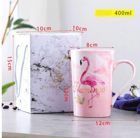mug flamingo rose