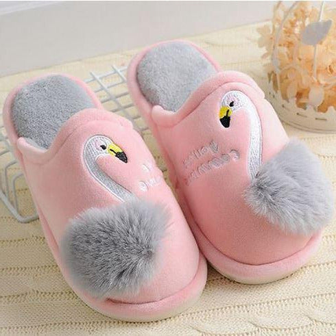 chaussons a enfiler comme des mules flamant rose