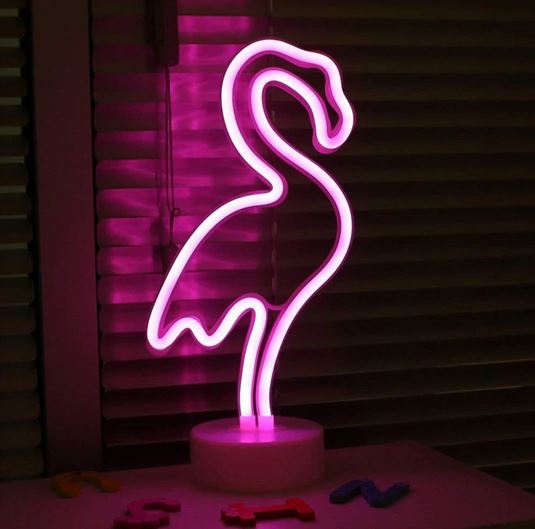 neon flamant rose