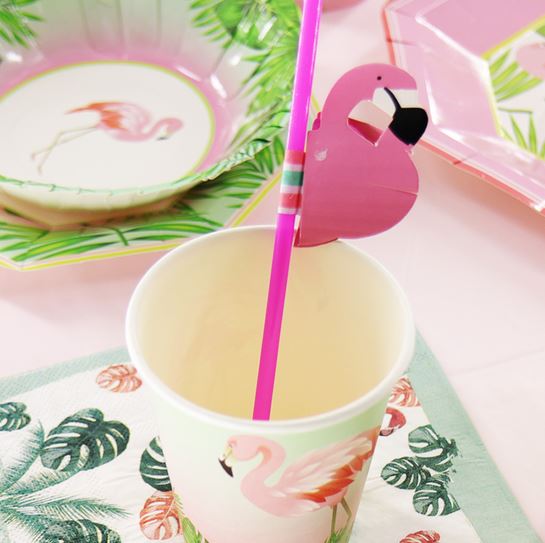 Pailles Flamant Rose decoration anniversaire