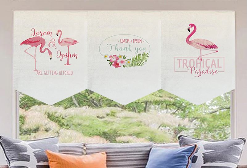 rideau flamant rose facile a poser