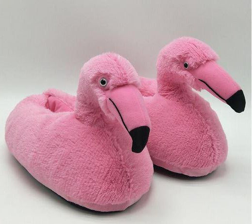 pantoufles en forme de flamant rose
