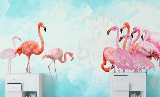 Papier Peint Flamant Rose 4 Murs