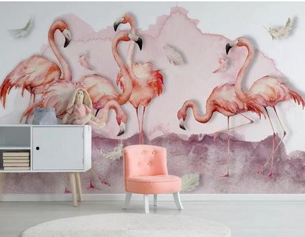 papier peint flamant rose 4 murs leroy merlin