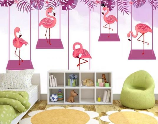 Papier Peint Flamant Rose 4 Murs Balance