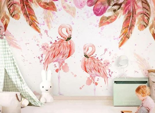 Papier Peint Flamant Rose 4 Murs Chic