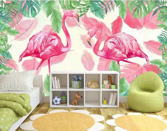 Papier Peint Flamant Rose 4 Murs Duo