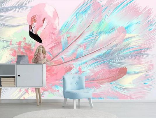 Papier Peint Flamant Rose 4 Murs Solo