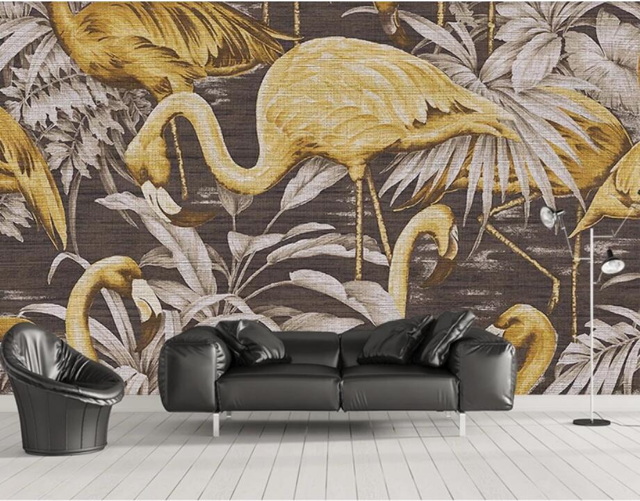 Papier Peint Le Jardin au Flamant Rose