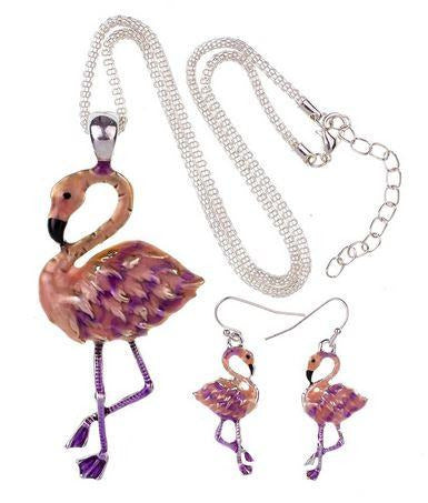 parure bijoux flamant rose