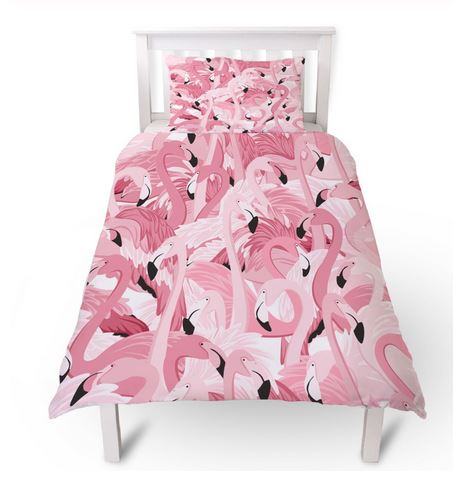 parure de lit flamant rose 1 personne