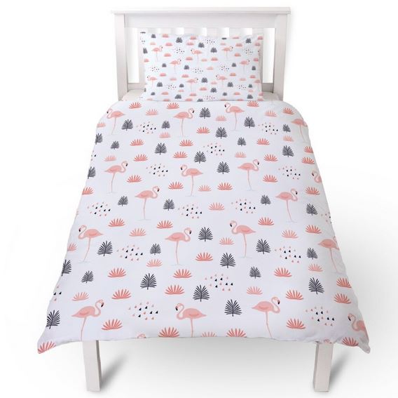 parure de lit avec flamant rose