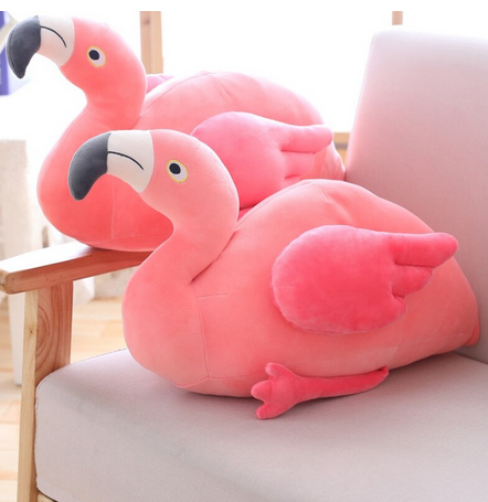 flamant rose peluche en coton de qualite
