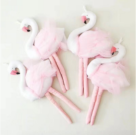 peluche flamant rose blanc