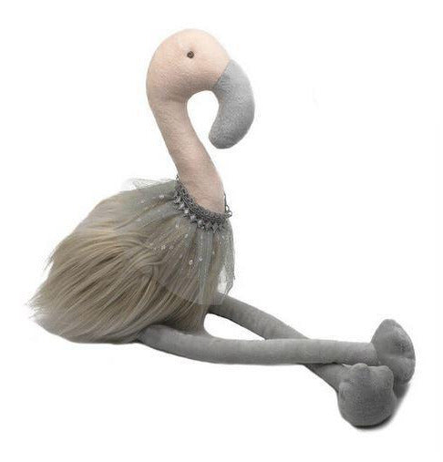 peluche flamant rose princesse