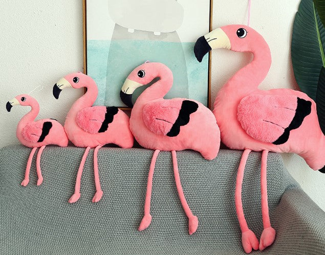 flamants roses en peluche geant pas cher