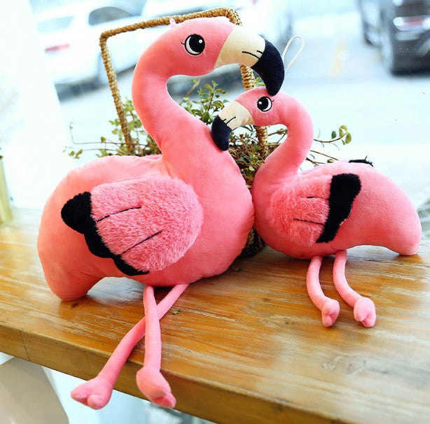 peluche flamant rose et noir douce