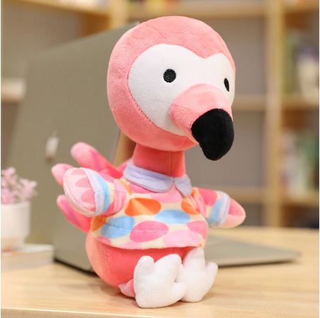 peluche flamant rose pour enfant