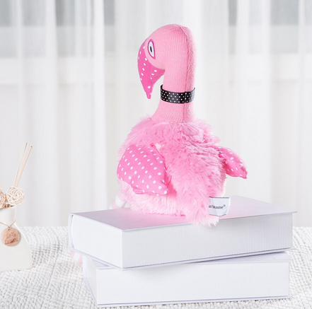 peluche flamant rose en laine