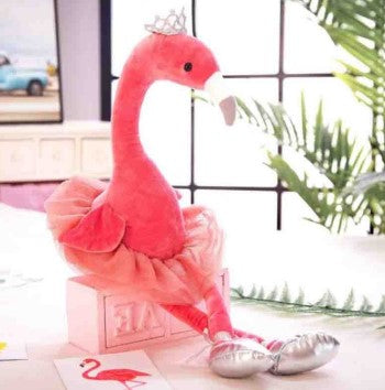 peluche ballerine flamant rose