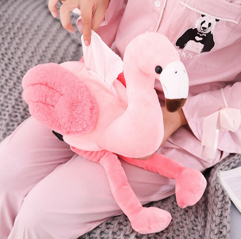 peluche tissu flamant rose