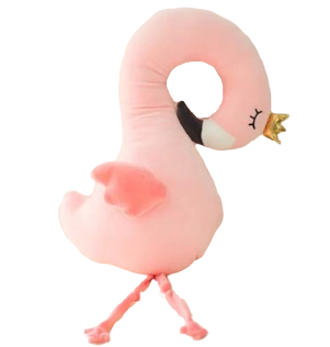 coussin peluche flamant rose douce