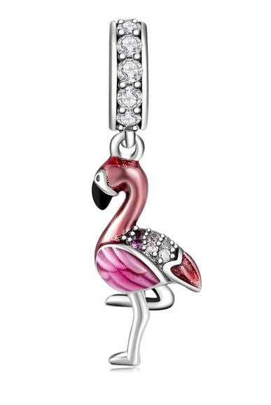 flamant rose en breloque