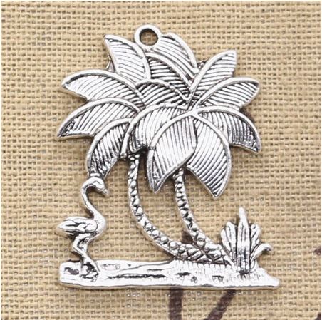 pendentif flamant rose palmier