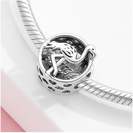 pendentif breloque flamant rose