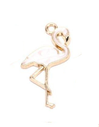 pendentif flamant rose blanc