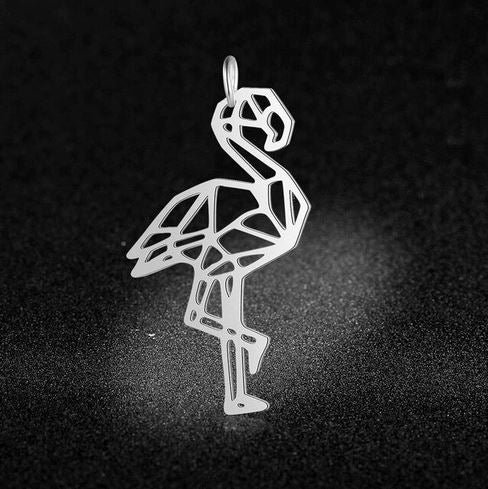 pendentif flamant rose origami