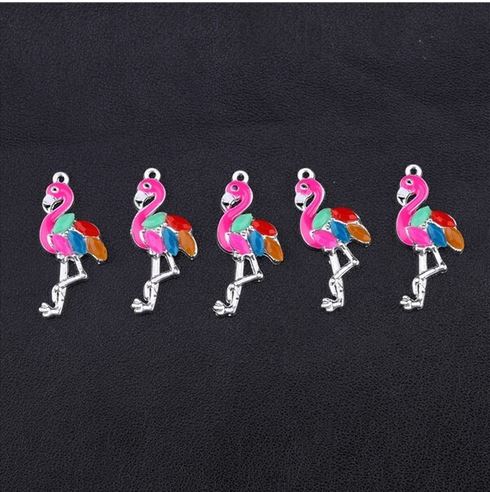pendentif flamant rose multicolore