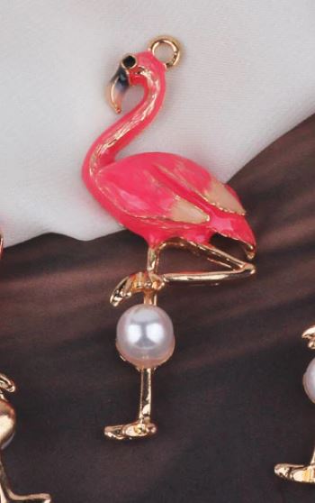 pendentif flamant rose artisanal