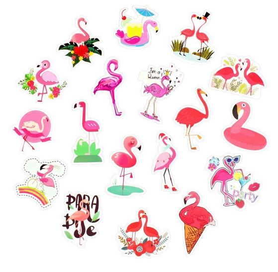 sticker flamant rose pour photo cahier