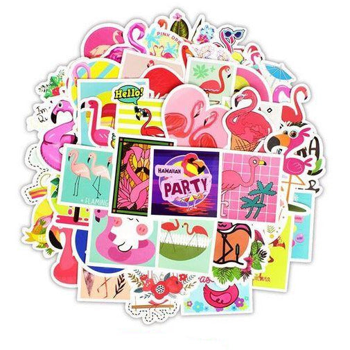 petits stickers avec flamant rose