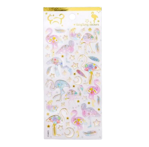 stickers flamant rose couleur or pour decorer