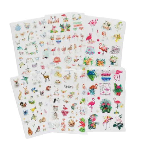 lot de stickers flamant rose diverses pas cher pour filles