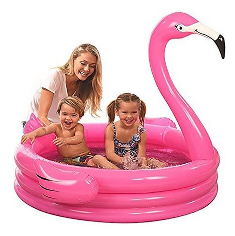 piscine ronde flamant rose