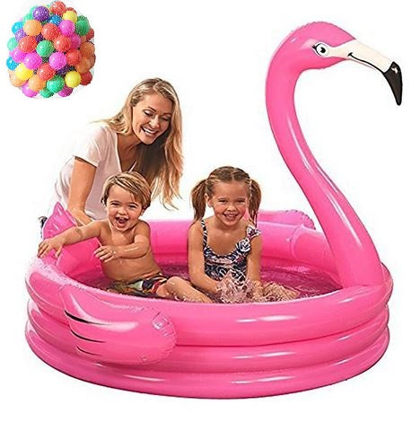 piscine a balles flamant rose