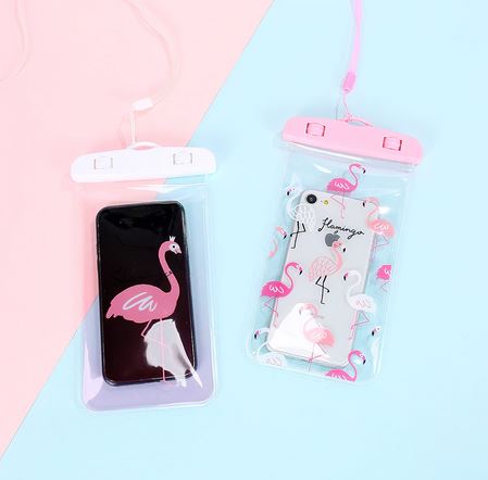 pochette tendance flamant rose etanche