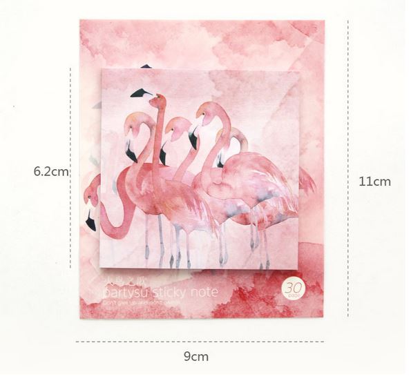 notes autocollantes repositionnables flamant rose